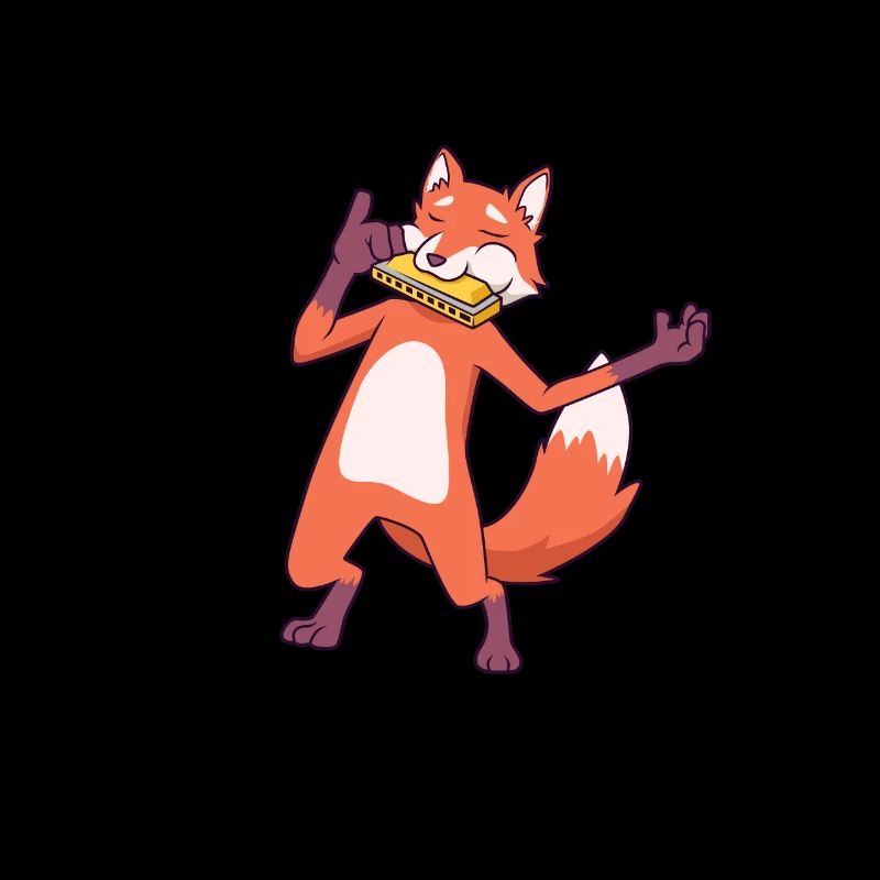 Fox joue de l’harmonica