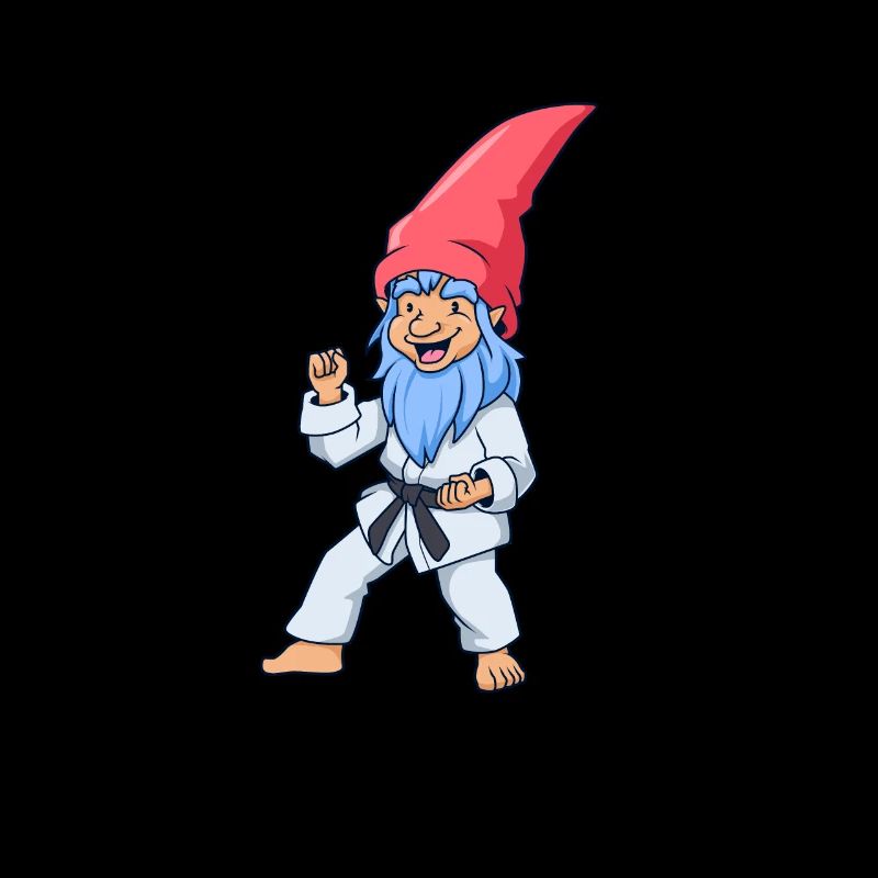 Comic garden gnome makes judo