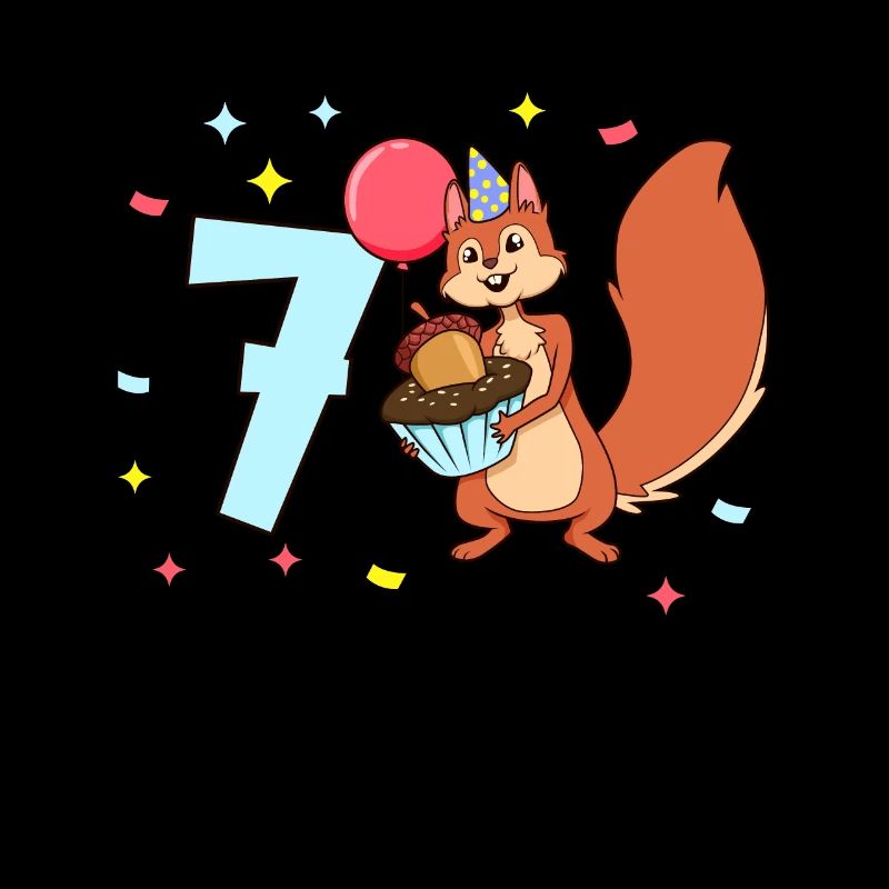 Mit Eichhörnchen - Kinder Geburtstag 7 Jahre