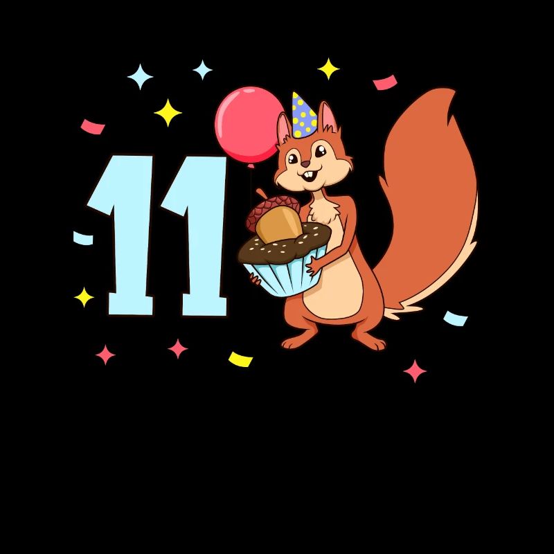 Mit Eichhörnchen - Kinder Geburtstag 11 Jahre