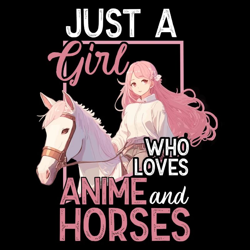Dicton d’anime de fille de cheval avec dessin de manga