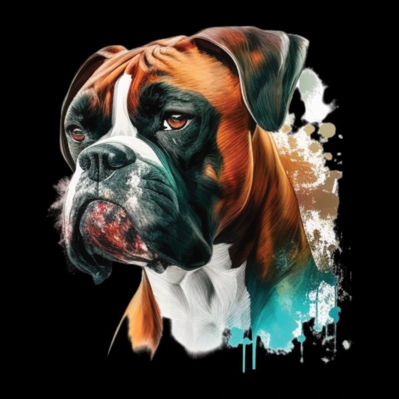 Deutscher Boxer Hund Wasserfarbe Design