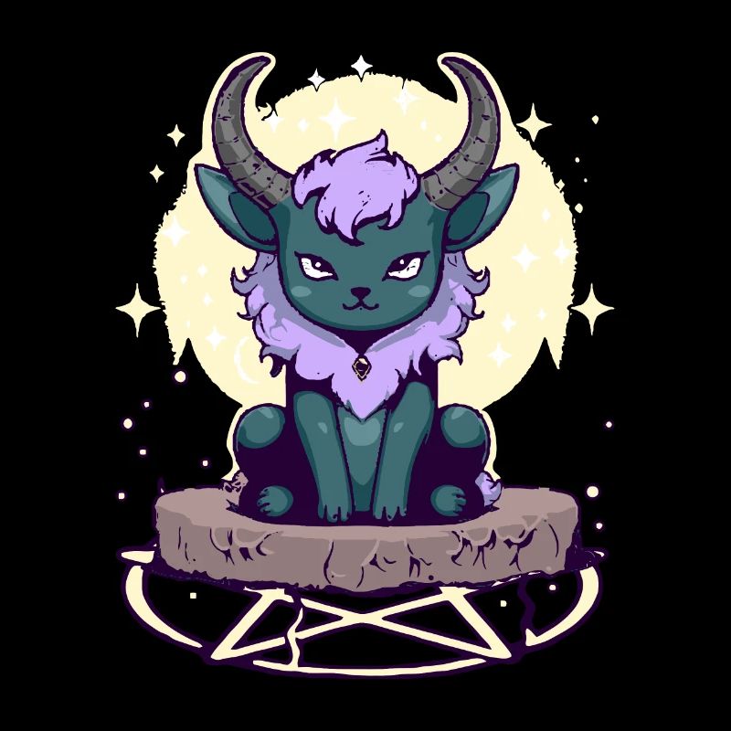 Kawaii Pastel Goth Mignon Chat à Cornes Effrayant