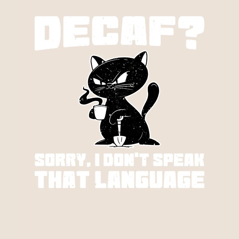 Funny cat drinking caffeinated coffee