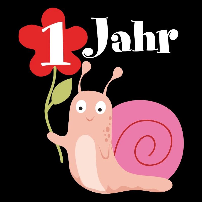 Schnecke gratuliert zum 1. Geburtstag ich bin eins