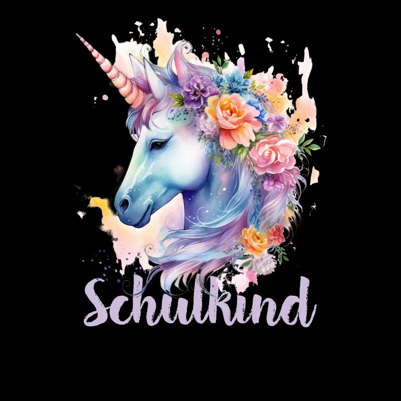 Einhorn Blumen Schulkind Einschulung 2023