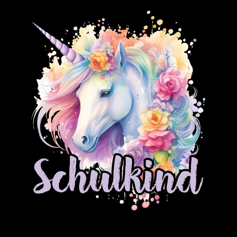 Einhorn Blumen Schulkind Einschulung 2023