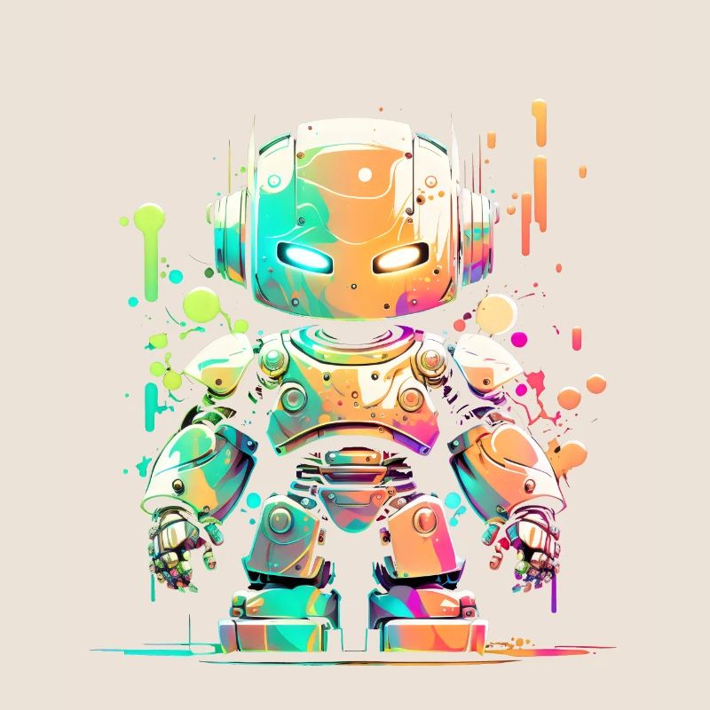 Retro Robot Cute Robotic Engineer Technology