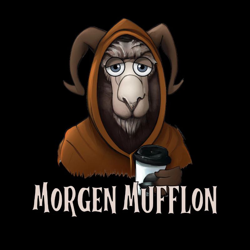 Lustiges Mufflon, Kaffe, Morgenmuffel Spruch