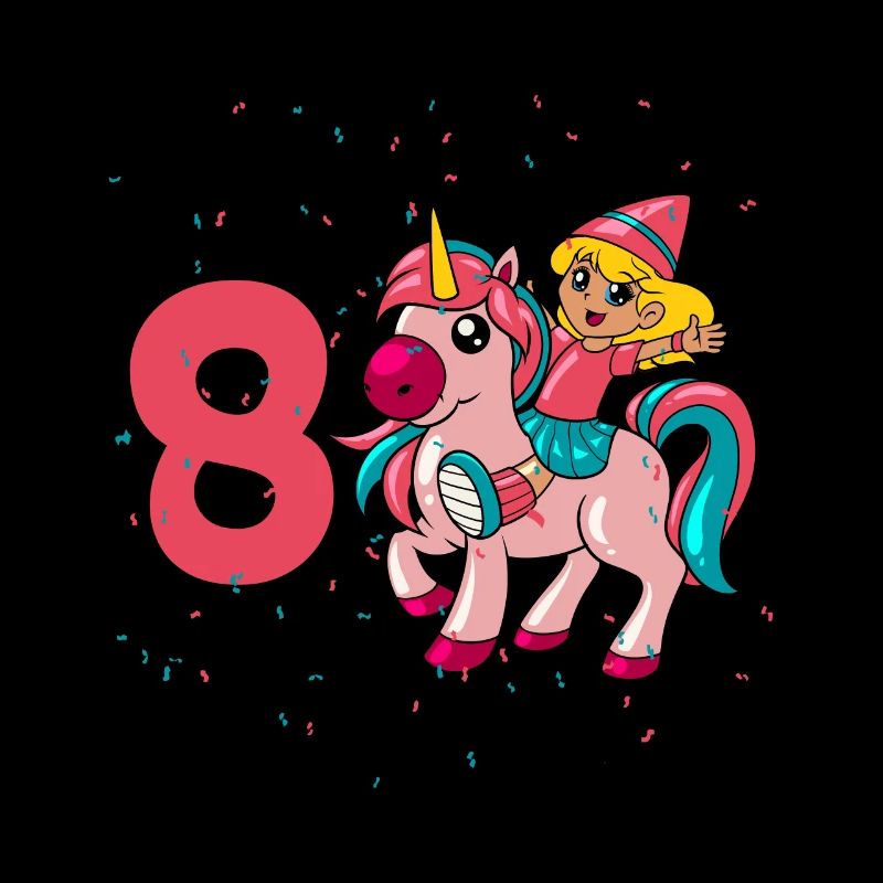 Mit Einhorn - Mädchen Geburtstag 8 Jahre