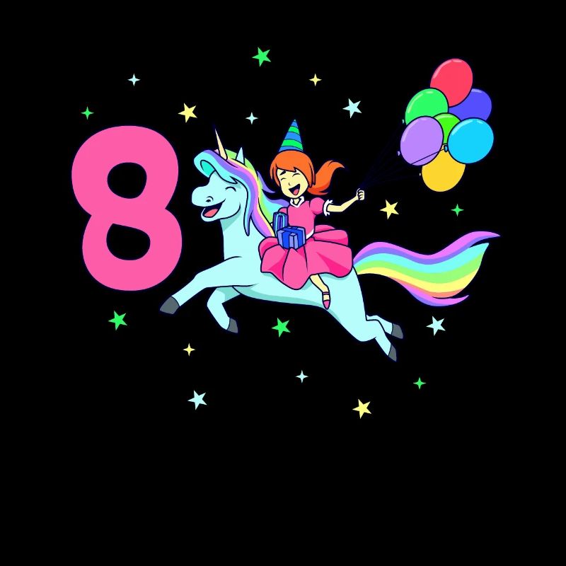 Mit Einhorn - Mädchen Geburtstag 8 Jahre