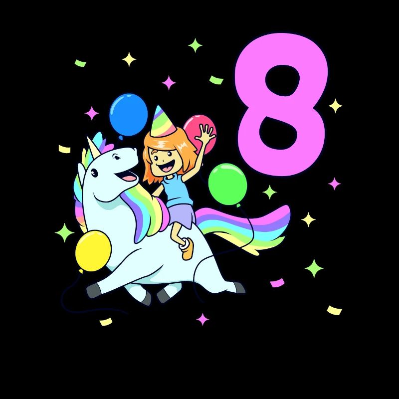 Mit Einhorn - Mädchen Geburtstag 8 Jahre