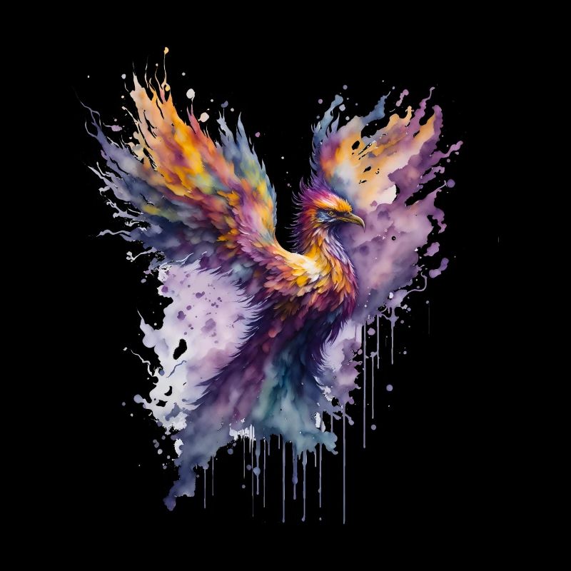 Feu mystique: Aquarelle Phoenix Bird
