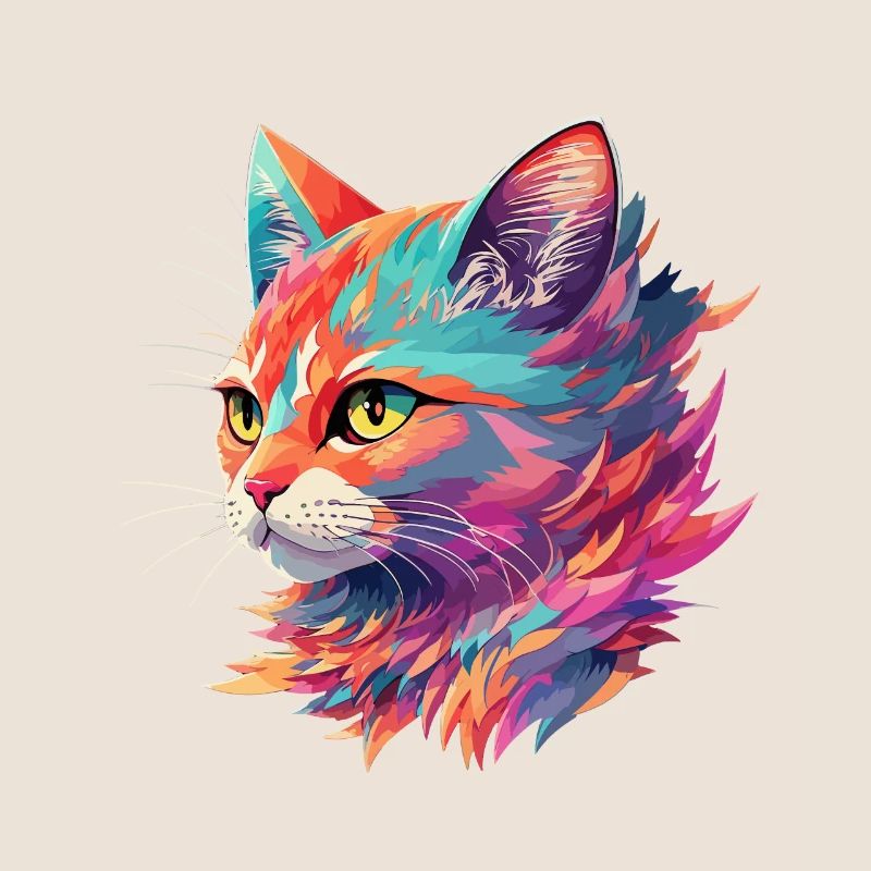 Superbe illustration de chat chat au pastel