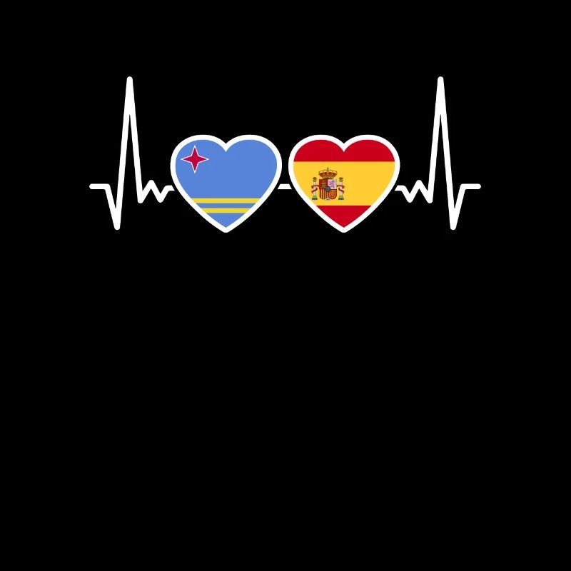 Aruba Spanien Herzschlag Flagge Spanisch