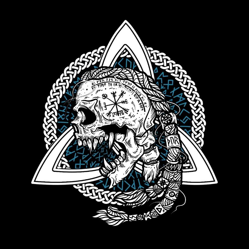 Okkultes Wikinger Hexen Symbol Runen Skull Triskel