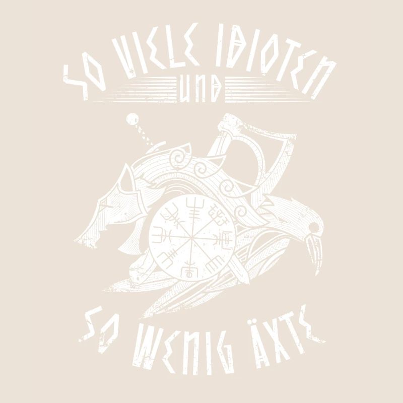 Lustiger Wikinger Spruch Statement mit Äxten