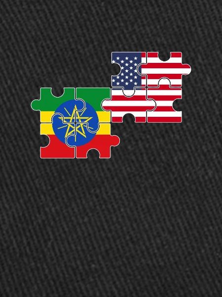 Ethiopie USA Drapeau Américain Ethiopien