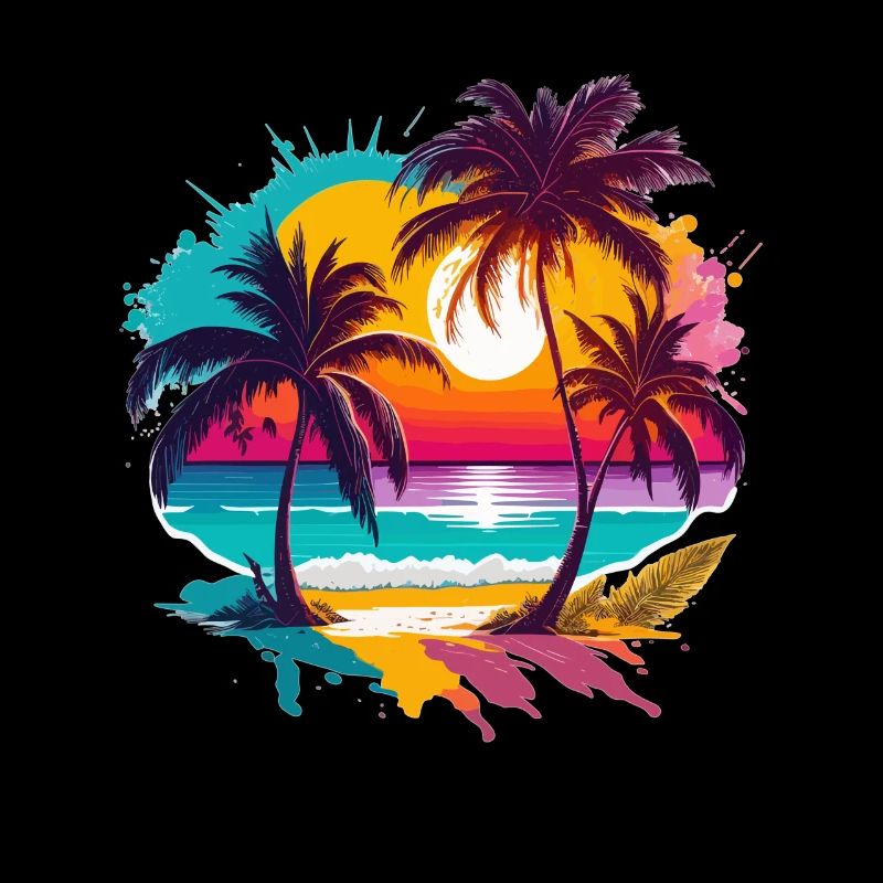 Soleil d’été Palm Tree Beach Island