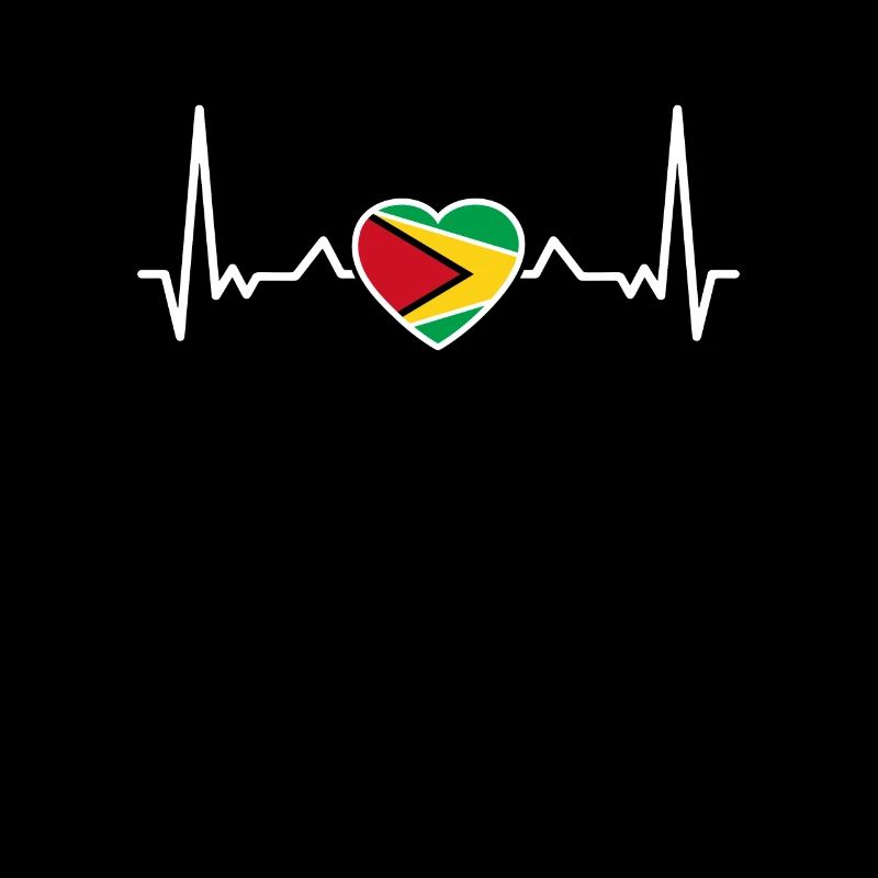 Guyana Heartbeat Drapeau guyanais Guyanais