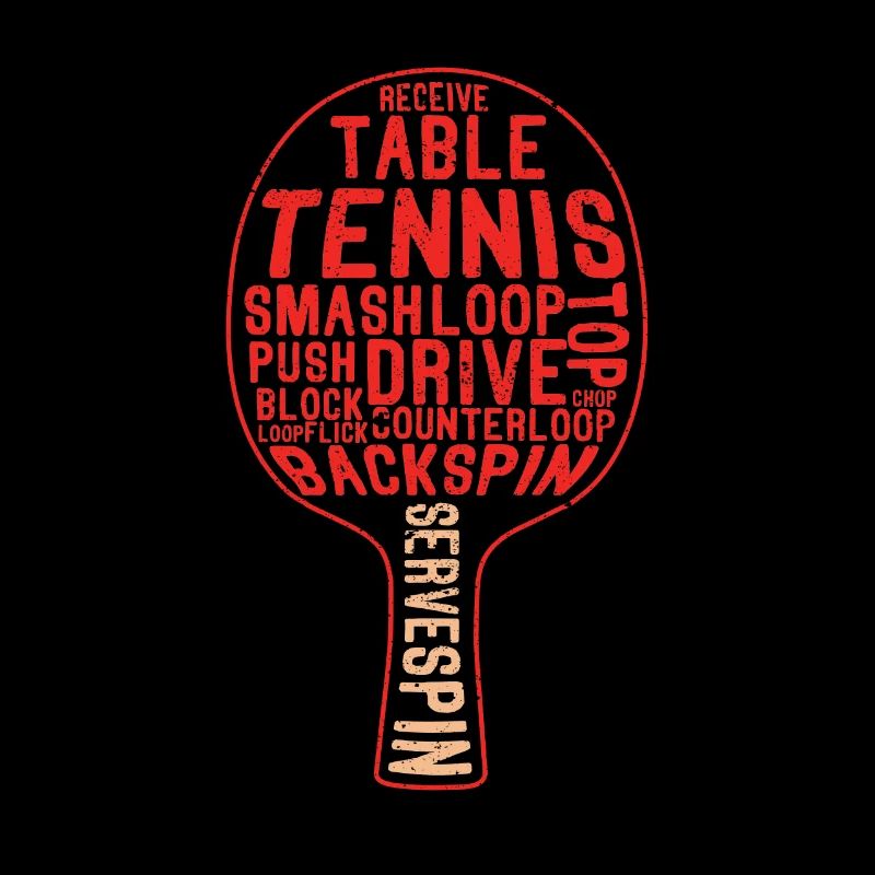 Table Tennis Racket Word Cloud Funny Ping Pong