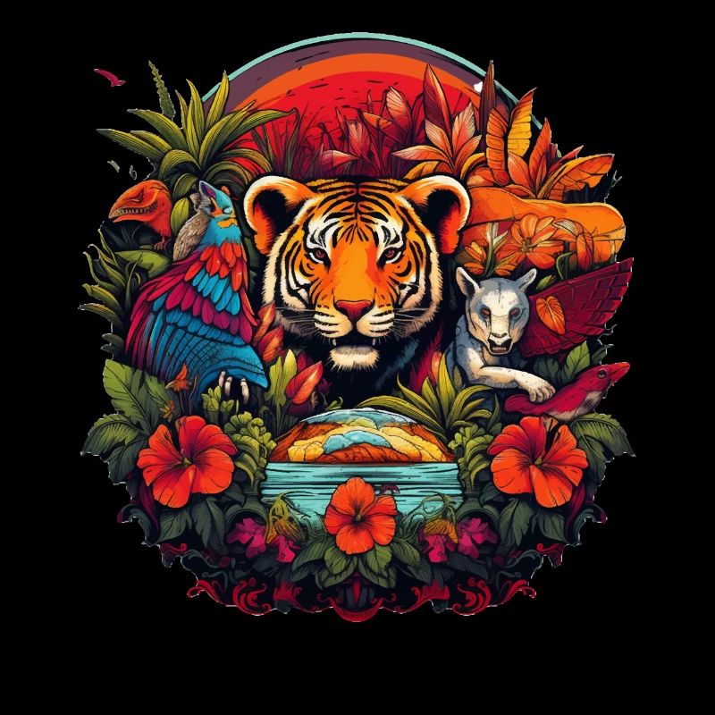 Tigre dans la jungle
