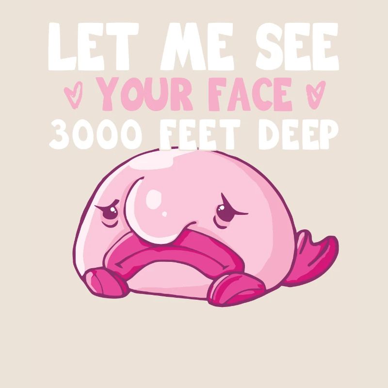 Costume de Blobfish - Visage de poisson Blob laid -