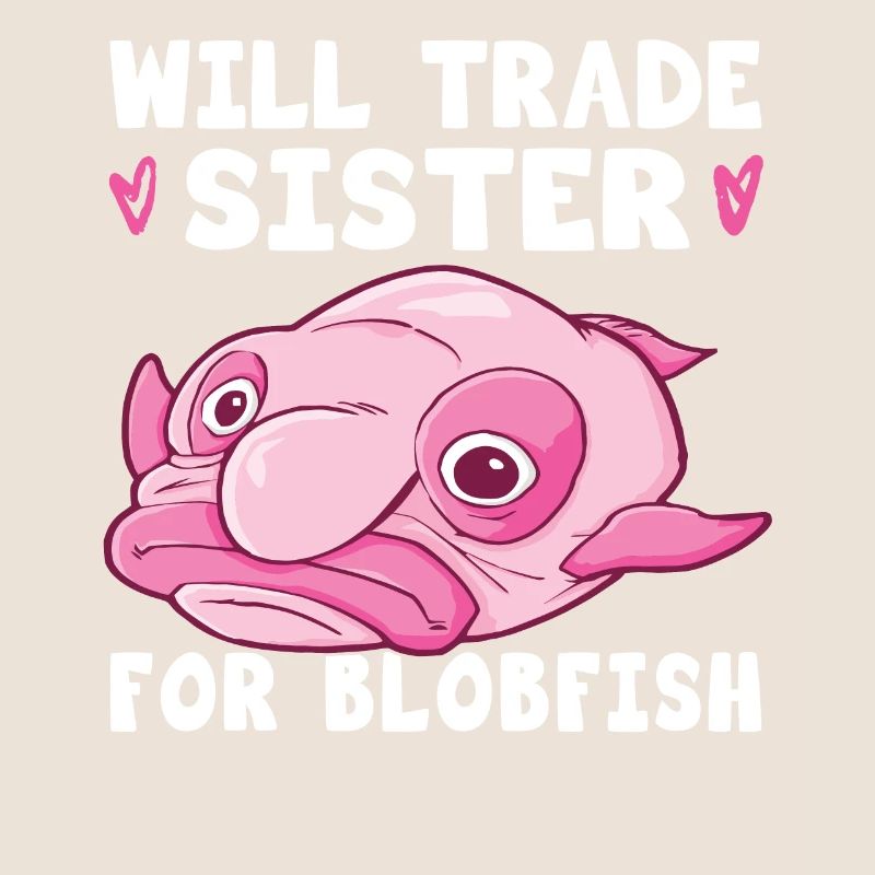 Costume de Blobfish - Visage de poisson Blob laid -