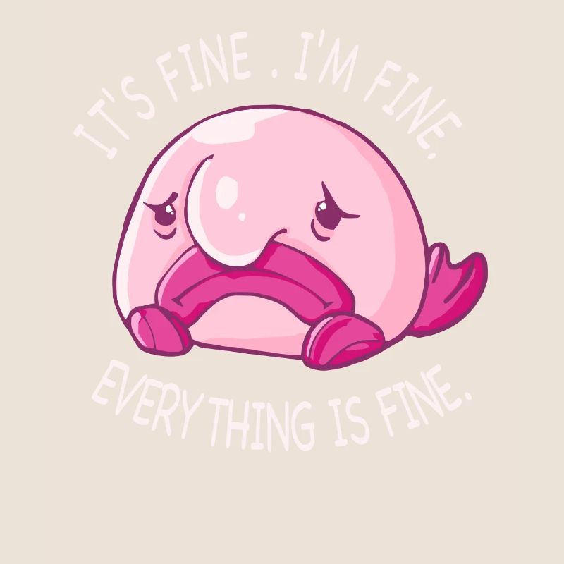 Costume de Blobfish - Visage de poisson Blob laid -