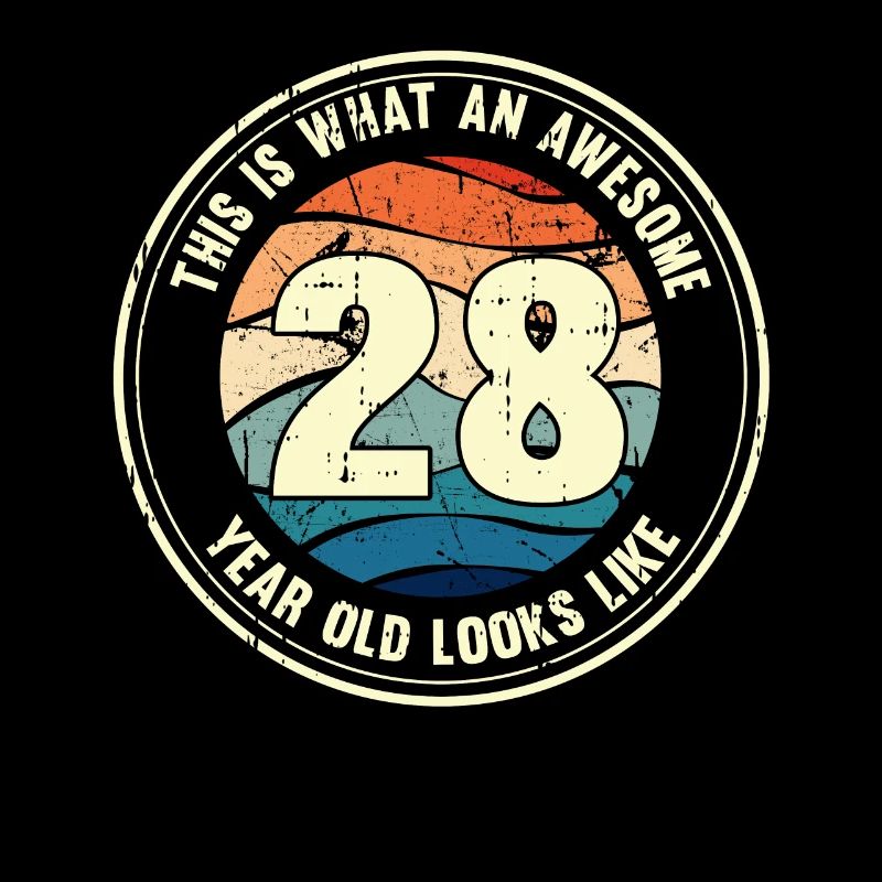 28. Geburtstag so sieht man mit 28 Retro Geschenk