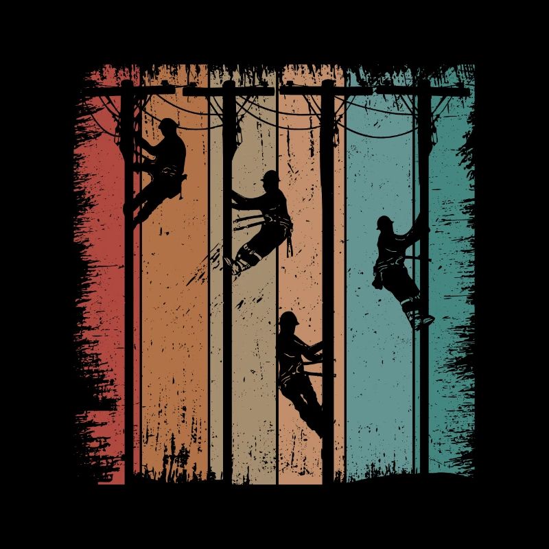 Retro Leitungsmonteur Geschenk Männer