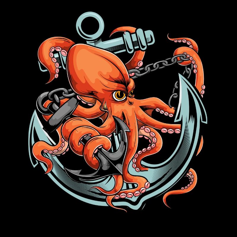 Kraken Meeresbewohner Anker Tier Geschenk Oktopus