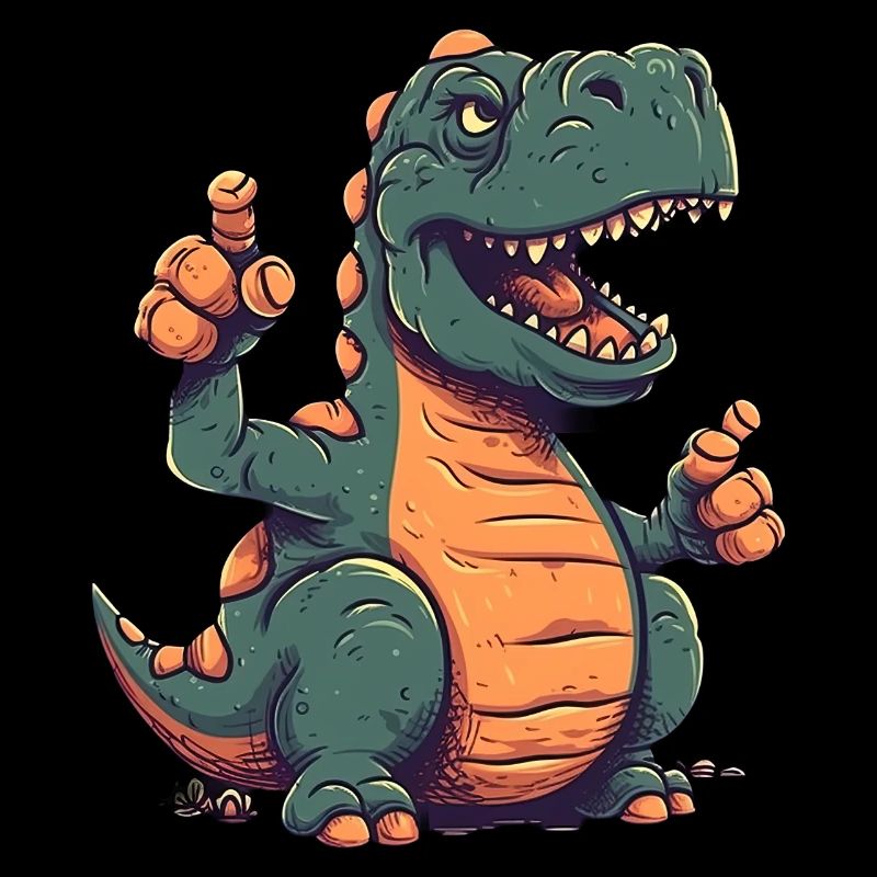 Pouce levé Rex Un dinosaure amical