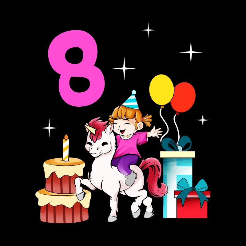 Mit Einhorn - Mädchen Geburtstag 8 Jahre