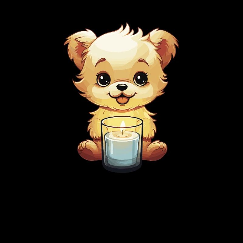 Niedlicher Hund mit einer Kerze