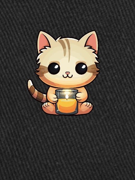 Chat mignon avec une bougie