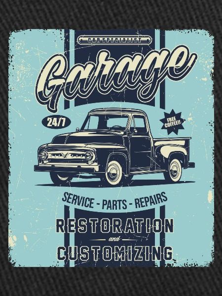 Car garage retro signs