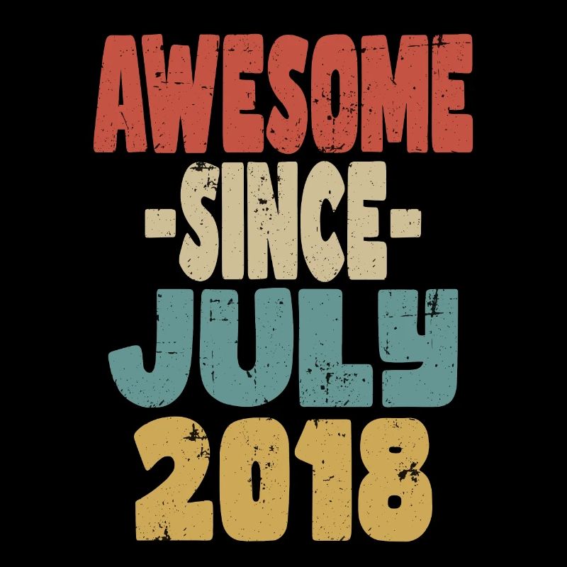 2018 Juli Geburtstag Retro