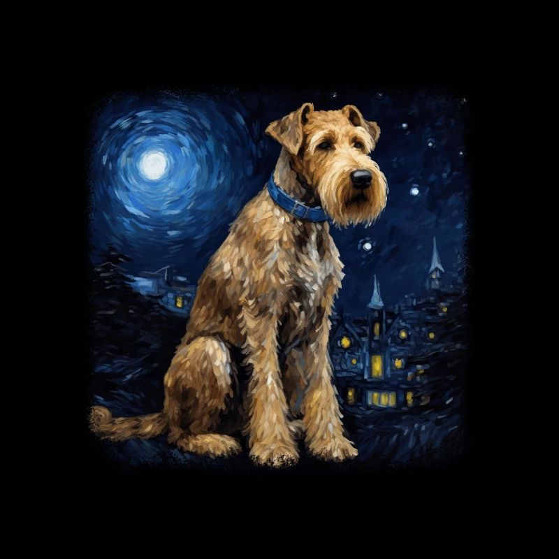 Airedale Terrier Van gogh starry night