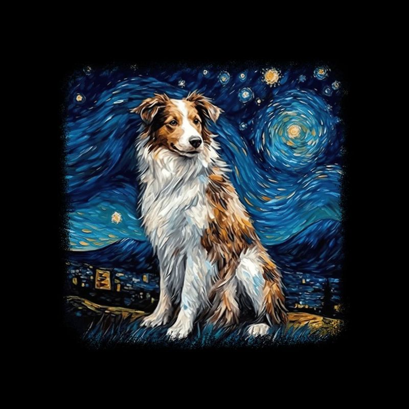 Australian Shepherd Van gogh starry night