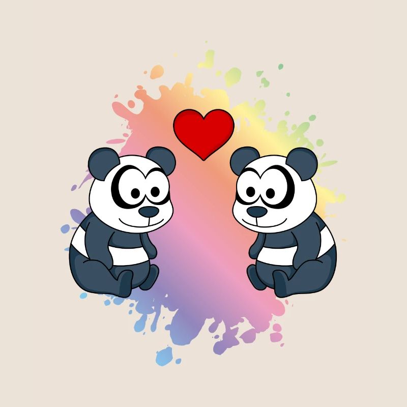 Panda Comic Paar Liebe
