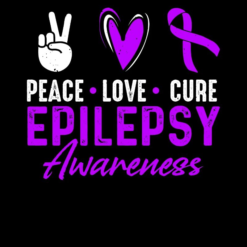 Peace Love Cure Mois de la sensibilisation à l’épilepsie Violet