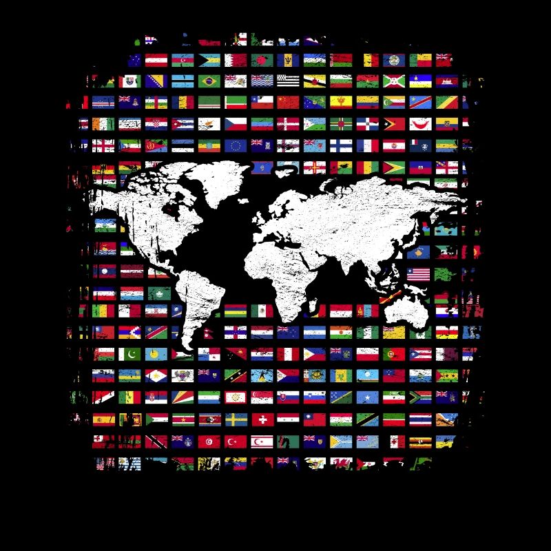World Map Travel Map Gift Flag