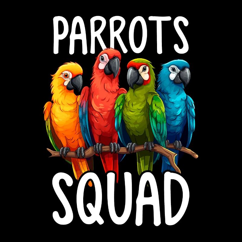 Parrot Squad Drôle Perroquet Moine Perruche Oiseaux