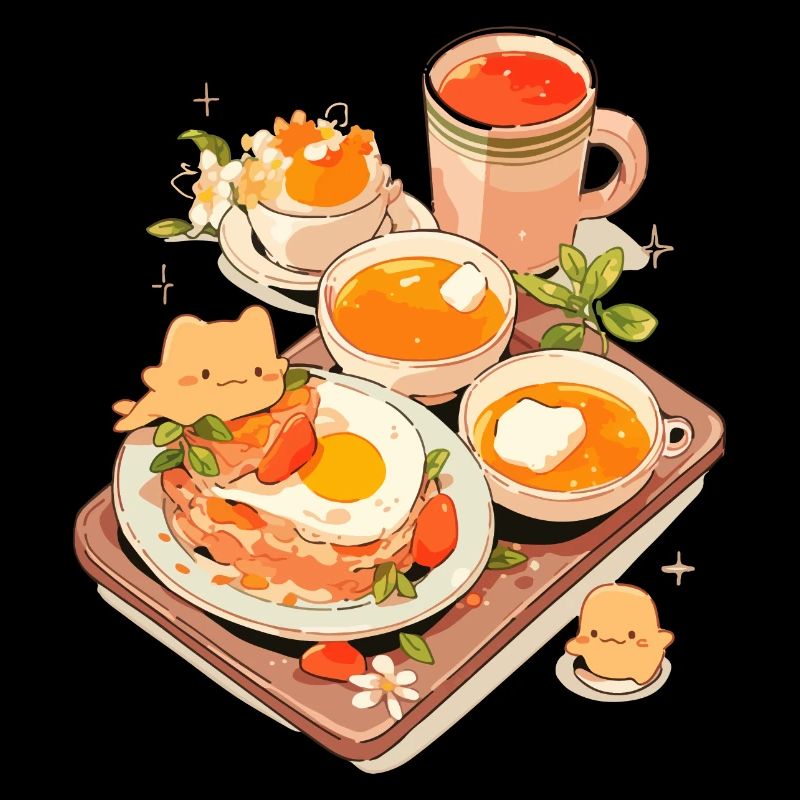 Enjoy Your Breakfast - Cartoon Breakfast Time