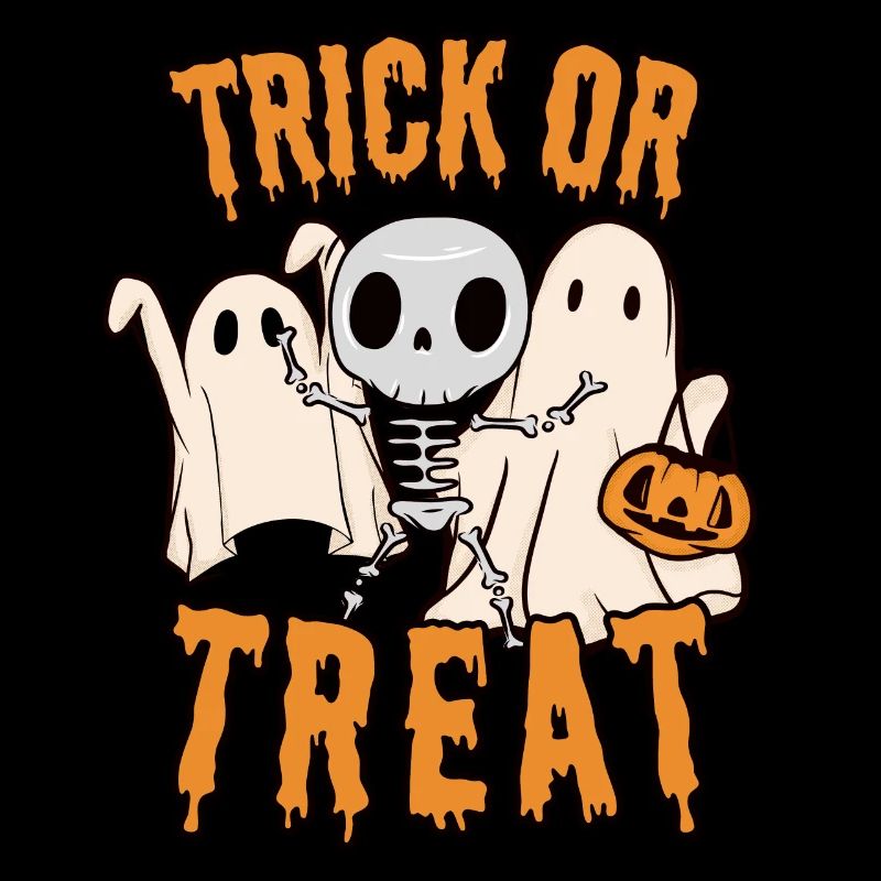 Trick or Treat! Skeleton and ghosts for Halloween