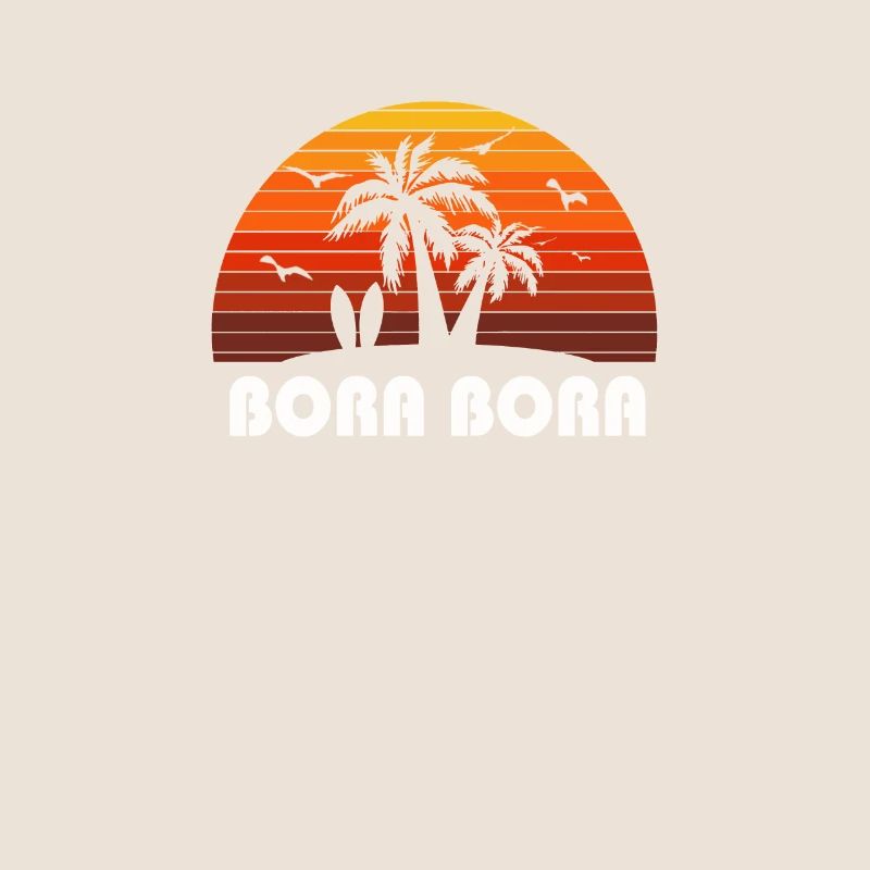 Retro Bora Bora Sunset Cool Vintage Vacation