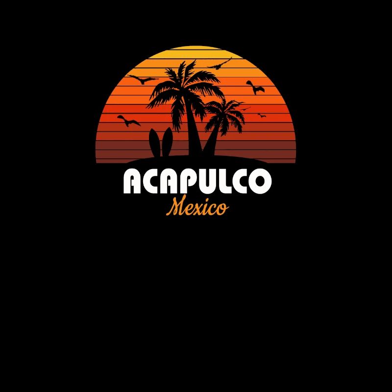 Retro Acapulco Mexique Coucher de soleil Cool Vintage