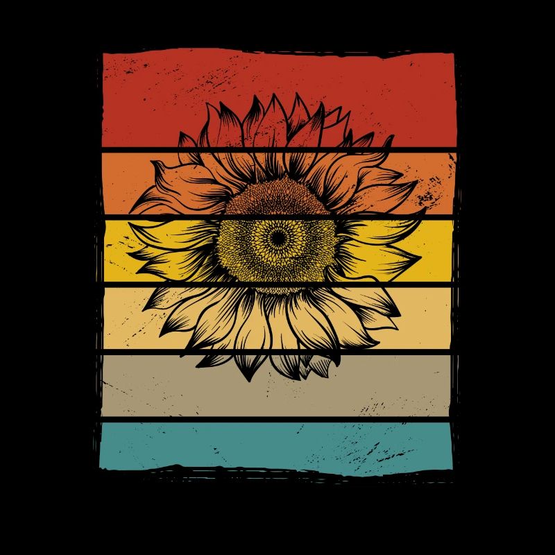 Sonnenblume Blume Retro Geschenk