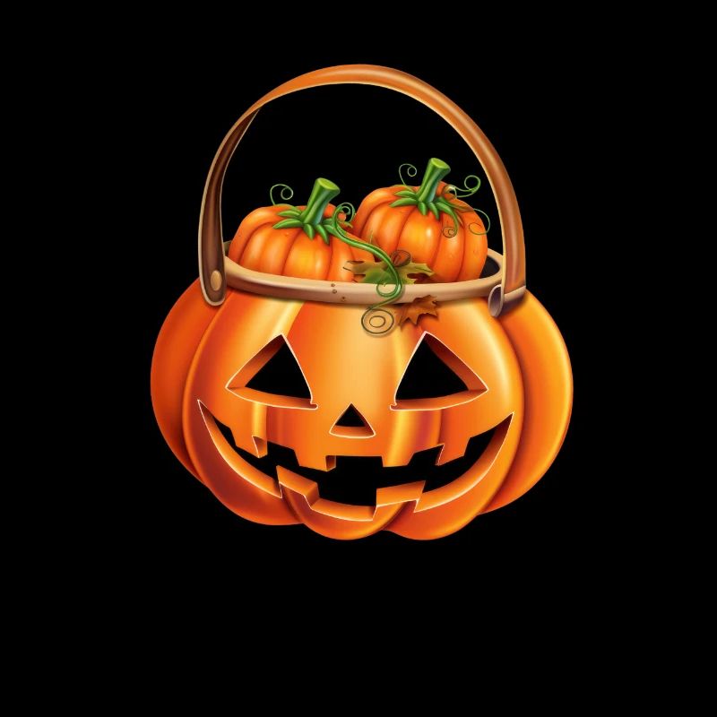 Scary pumpkin with candy for Halloween